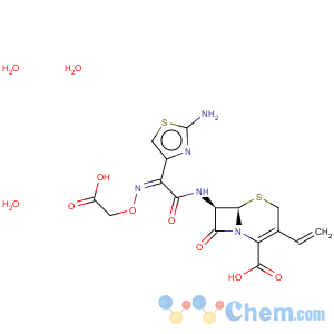 CAS No:125110-14-7 5-Thia-1-azabicyclo[4.2.0]oct-2-ene-2-carboxylicacid,7-[[(2Z)-2-(2-amino-4-thiazolyl)-2-[(carboxymethoxy)imino]acetyl]amino]-3-ethenyl-8-oxo-,hydrate (1:3), (6R,7R)-