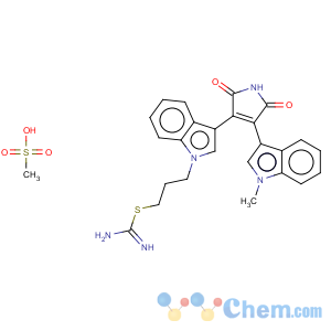 CAS No:125314-64-9 Carbamimidothioic acid,3-[3-[2,5-dihydro-4-(1-methyl-1H-indol-3-yl)-2,5-dioxo-1H-pyrrol-3-yl]-1H-indol-1-yl]propylester