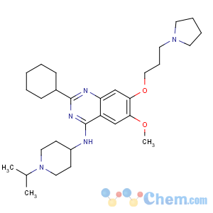 CAS No:1255580-76-7 2-cyclohexyl-6-methoxy-N-(1-propan-2-ylpiperidin-4-yl)-7-(3-pyrrolidin-<br />1-ylpropoxy)quinazolin-4-amine
