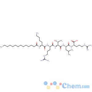CAS No:125678-68-4 L-Arginine,N2-[N-[N-[N2-[N2-(1-oxotetradecyl)-L-lysyl]-L-arginyl]-L-threonyl]-L-leucyl]-(9CI)