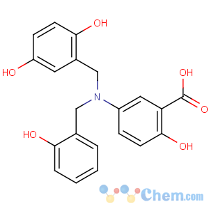 CAS No:125697-92-9 5-[(2,<br />5-dihydroxyphenyl)methyl-[(2-hydroxyphenyl)methyl]amino]-2-<br />hydroxybenzoic acid