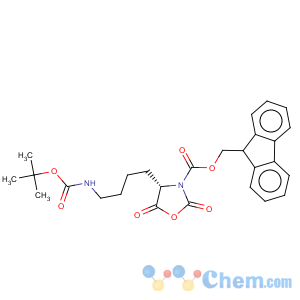 CAS No:125814-22-4 3-Oxazolidinecarboxylicacid, 4-[4-[[(1,1-dimethylethoxy)carbonyl]amino]butyl]-2,5-dioxo-,9H-fluoren-9-ylmethyl ester, (S)- (9CI)