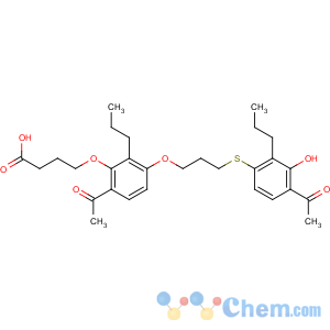 CAS No:125961-82-2 4-[6-acetyl-3-[3-(4-acetyl-3-hydroxy-2-propylphenyl)sulfanylpropoxy]-2-<br />propylphenoxy]butanoic acid