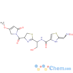 CAS No:12656-40-5 4-Thiazolecarboxamide,N-[1-[(4S)-4-[(2,5-dihydro-4-methoxy-2-oxo-1H-pyrrol-1-yl)carbonyl]-4,5-dihydro-2-thiazolyl]-2-hydroxyethyl]-2-[(E)-(hydroxyimino)methyl]-