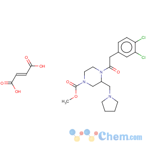 CAS No:126766-32-3 4-((3,4-Dichlorophenyl)acetyl)-3-(1-pyrrolidinyl methyl)-1-piperazine carboxylic acid methyl ester fumarate