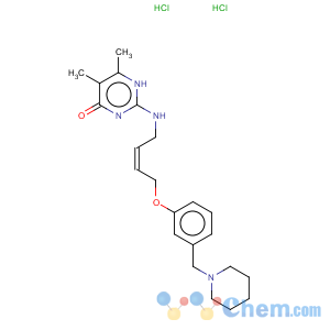 CAS No:126869-04-3 4(1H)-Pyrimidinone,5,6-dimethyl-2-[[(2Z)-4-[3-(1-piperidinylmethyl)phenoxy]-2-butenyl]amino]-,dihydrochloride (9CI)