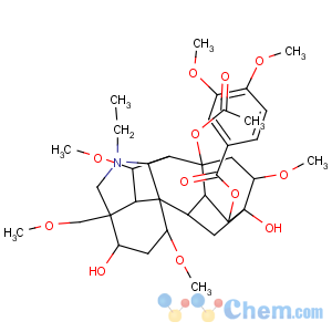 CAS No:127-29-7 Aconitane-3,8,13,14-tetrol,20-ethyl-1,6,16-trimethoxy-4-(methoxymethyl)-, 8-acetate14-(3,4-dimethoxybenzoate), (1a,3a,6a,14a,16b)-