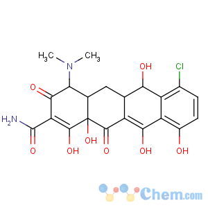 CAS No:127-33-3 (4S,4aS,5aS,6S,12aR)-7-chloro-4-(dimethylamino)-1,6,10,11,<br />12a-pentahydroxy-3,12-dioxo-4a,5,5a,<br />6-tetrahydro-4H-tetracene-2-carboxamide