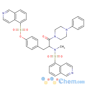 CAS No:127191-97-3 5-Isoquinolinesulfonicacid,4-[(2S)-2-[(5-isoquinolinylsulfonyl)methylamino]-3-oxo-3-(4-phenyl-1-piperazinyl)propyl]phenylester