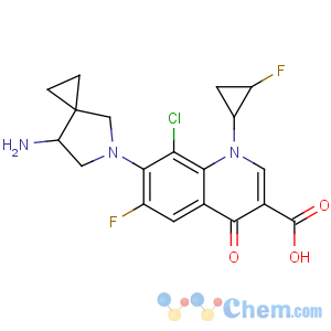 CAS No:127254-10-8 7-[(7S)-7-amino-5-azaspiro[2.4]heptan-5-yl]-8-chloro-6-fluoro-1-[(1R,<br />2S)-2-fluorocyclopropyl]-4-oxoquinoline-3-carboxylic acid