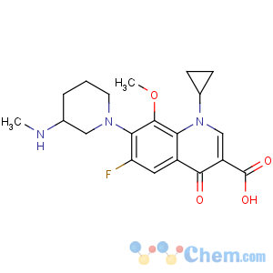 CAS No:127294-70-6 1-cyclopropyl-6-fluoro-8-methoxy-7-[3-(methylamino)piperidin-1-yl]-4-<br />oxoquinoline-3-carboxylic acid