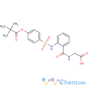 CAS No:127373-66-4 2-[[2-[[4-(2,<br />2-dimethylpropanoyloxy)phenyl]sulfonylamino]benzoyl]amino]acetic acid