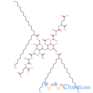 CAS No:127896-98-4 D-a-Glutamine,N2-[N-[N-acetyl-1-O-[N2-acetyl-N8-[2-[[1-(aminocarbonyl)-3-carboxypropyl]amino]-1-methyl-2-oxoethyl]-6-O-(1-oxo-2-tetradecylhexadecyl)-a-muramamidosyl]-6-O-(1-oxo-2-tetradecylhexadecyl)-a-muramoyl]-L-alanyl]- (9CI)