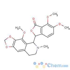 CAS No:128-62-1 (3S)-6,7-dimethoxy-3-[(5R)-4-methoxy-6-methyl-7,8-dihydro-5H-[1,<br />3]dioxolo[4,5-g]isoquinolin-5-yl]-3H-2-benzofuran-1-one