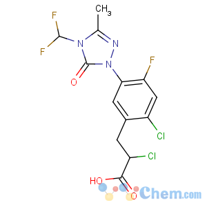 CAS No:128621-72-7 2-chloro-3-[2-chloro-5-[4-(difluoromethyl)-3-methyl-5-oxo-1,2,<br />4-triazol-1-yl]-4-fluorophenyl]propanoic acid