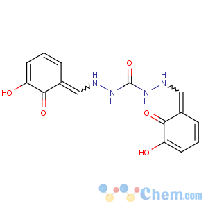 CAS No:128657-47-6 1-[[(E)-(5-hydroxy-6-oxocyclohexa-2,<br />4-dien-1-ylidene)methyl]amino]-3-[[(Z)-(5-hydroxy-6-oxocyclohexa-2,<br />4-dien-1-ylidene)methyl]amino]urea