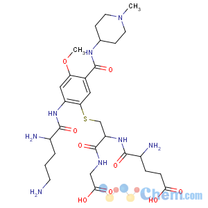 CAS No:129596-89-0 Glycine,N-[S-[2-[(2,5-diamino-1-oxopentyl)amino]-4-methoxy-5-[[(1-methyl-4-piperidinyl)amino]carbonyl]phenyl]-N-L-g-glutamyl-L-cysteinyl]-, (S)-(9CI)