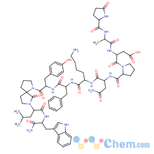 CAS No:129623-01-4 L-Tryptophanamide,5-oxo-L-prolyl-L-alanyl-L-a-aspartyl-L-prolyl-L-asparaginyl-L-lysyl-L-phenylalanyl-L-tyrosyl-(aS,5S)-a-(2-methylpropyl)-6-oxo-1,7-diazaspiro[4.4]nonane-7-acetyl-