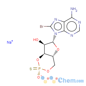 CAS No:129735-00-8 Adenosine, 8-bromo-,cyclic 3',5'-[hydrogen [P(R)]-phosphorothioate] (9CI)