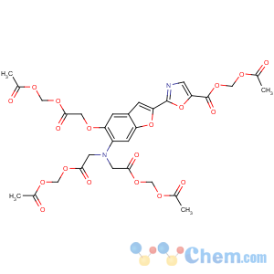 CAS No:130100-20-8 5-Oxazolecarboxylicacid,2-[5-[2-[(acetyloxy)methoxy]-2-oxoethoxy]-6-[bis[2-[(acetyloxy)methoxy]-2-oxoethyl]amino]-2-benzofuranyl]-,(acetyloxy)methyl ester