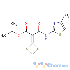 CAS No:130112-42-4 Propanoic acid,2-(1,3-dithietan-2-ylidene)-3-[(4-methyl-2-thiazolyl)amino]-3-oxo-,1-methylethyl ester