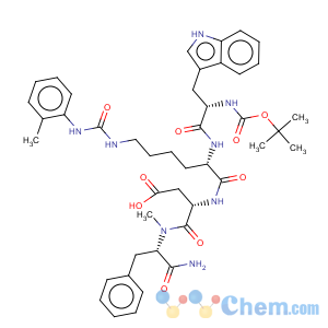 CAS No:130408-77-4 L-Phenylalaninamide,N-[(1,1-dimethylethoxy)carbonyl]-L-tryptophyl-N6-[[(2-methylphenyl)amino]carbonyl]-L-lysyl-L-a-aspartyl-Na-methyl-