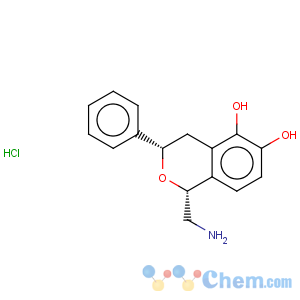 CAS No:130465-39-3 1H-2-Benzopyran-5,6-diol,1-(aminomethyl)-3,4-dihydro-3-phenyl-, hydrochloride (1:1), (1R,3S)-rel-
