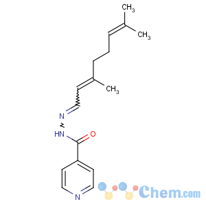 CAS No:13059-78-4 4-Pyridinecarboxylicacid, 2-(3,7-dimethyl-2,6-octadien-1-ylidene)hydrazide