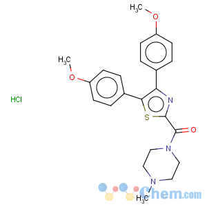 CAS No:130717-51-0 Methanone,[4,5-bis(4-methoxyphenyl)-2-thiazolyl](4-methyl-1-piperazinyl)-, hydrochloride(1:1)