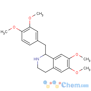 CAS No:13074-31-2 1-[(3,4-dimethoxyphenyl)methyl]-6,7-dimethoxy-1,2,3,<br />4-tetrahydroisoquinoline