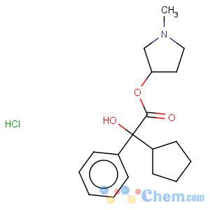 CAS No:13118-10-0 Benzeneacetic acid, a-cyclopentyl-a-hydroxy-,1-methyl-3-pyrrolidinyl ester, hydrochloride (1:1)