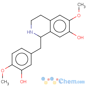 CAS No:13168-51-9 7-Isoquinolinol,1,2,3,4-tetrahydro-1-[(3-hydroxy-4-methoxyphenyl)methyl]-6-methoxy-