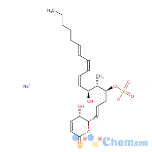 CAS No:131774-59-9 2H-Pyran-2-one,5,6-dihydro-5-hydroxy-6-[(7Z,9Z,11E)-6-hydroxy-5-methyl-4-(sulfooxy)-1,7,9,11-heptadecatetraen-1-yl]-,sodium salt (1:1)