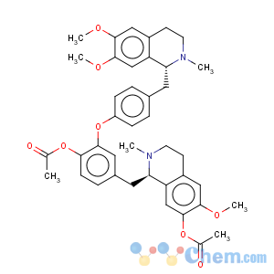 CAS No:132139-17-4 7-Isoquinolinol,1-[[4-(acetyloxy)-3-[4-[[(1R)-1,2,3,4-tetrahydro-6,7-dimethoxy-2-methyl-1-isoquinolinyl]methyl]phenoxy]phenyl]methyl]-1,2,3,4-tetrahydro-6-methoxy-2-methyl-,acetate (ester), (1R)- (9CI)