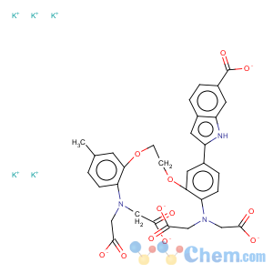 CAS No:132319-56-3 1H-Indole-6-carboxylicacid,2-[4-[bis(carboxymethyl)amino]-3-[2-[2-[bis(carboxymethyl)amino]-5-methylphenoxy]ethoxy]phenyl]-,potassium salt (1:5)