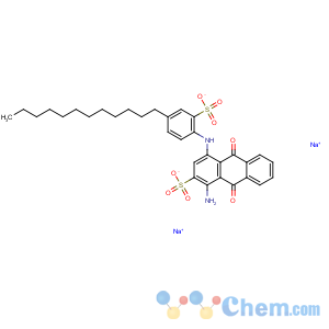 CAS No:1324-53-4 2-Anthracenesulfonicacid, 1-amino-4-[(4-dodecylsulfophenyl)amino]-9,10-dihydro-9,10-dioxo-, sodiumsalt (1:2)