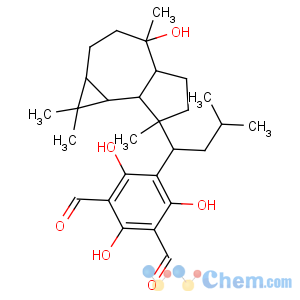 CAS No:132951-90-7 2,4,6-Trihydroxy-5-[(1R)-1-[(1aβ,4R,4aβ,7aα,7bβ)-1,1,4,7-tetramethyl-4β-hydroxydecahydro-1H-cyclopropa[e]azulene-7α-yl]-3-methylbutyl]isophthalaldehyde