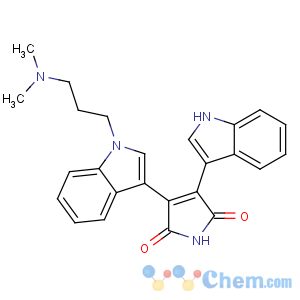 CAS No:133052-90-1 3-[1-[3-(dimethylamino)propyl]indol-3-yl]-4-(1H-indol-3-yl)pyrrole-2,<br />5-dione