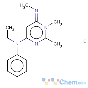 CAS No:133059-99-1 (6E)-N-ethyl-1,2-dimethyl-6-(methylimino)-N-phenyl-1,6-dihydropyrimidin-4-amine hydrochloride (1:1)