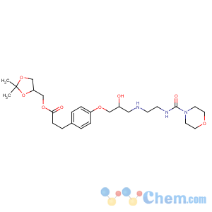 CAS No:133242-30-5 [(4S)-2,2-dimethyl-1,3-dioxolan-4-yl]methyl<br />3-[4-[(2S)-2-hydroxy-3-[2-(morpholine-4-carbonylamino)ethylamino]<br />propoxy]phenyl]propanoate