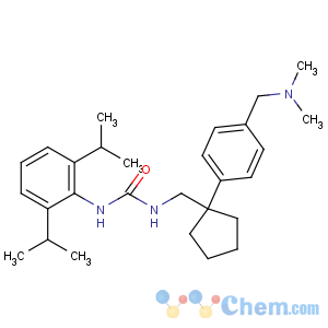 CAS No:133825-80-6 1-[[1-[4-[(dimethylamino)methyl]phenyl]cyclopentyl]methyl]-3-[2,<br />6-di(propan-2-yl)phenyl]urea