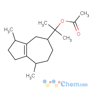 CAS No:134-28-1 5-Azulenemethanol,1,2,3,4,5,6,7,8-octahydro-a,a,3,8-tetramethyl-, 5-acetate,(3S,5R,8S)-