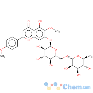 CAS No:134-33-8 4H-1-Benzopyran-4-one,7-[[6-O-(6-deoxy-a-L-mannopyranosyl)-b-D-glucopyranosyl]oxy]-5-hydroxy-6-methoxy-2-(4-methoxyphenyl)-