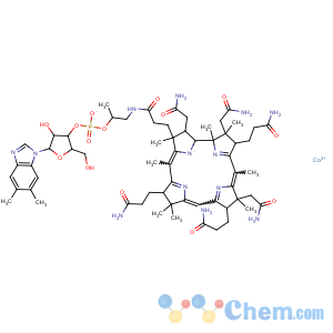 CAS No:13408-78-1 Cobinamide, dihydrogenphosphate (ester), inner salt, 3'-ester with (5,6-dimethyl-1-a-D-ribofuranosyl-1H-benzimidazole-kN3), ion(1+) (9CI)