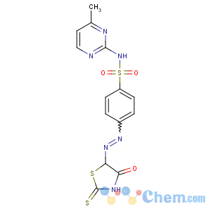 CAS No:134127-48-3 N-(4-methylpyrimidin-2-yl)-4-[(4-oxo-2-sulfanylidene-1,<br />3-thiazolidin-5-yl)diazenyl]benzenesulfonamide