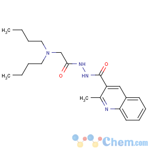 CAS No:134341-02-9 3-Quinolinecarboxylicacid, 2-methyl-, 2-[2-(dibutylamino)acetyl]hydrazide