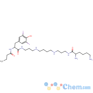 CAS No:134419-07-1 Benzenepropanamide,N-[3-[[4-[[3-[(2,6-diamino-1-oxohexyl)amino]propyl]amino]butyl]amino]propyl]-4-hydroxy-3,5-di(iodo-125I)-a-[(1-oxobutyl)amino]-,[S-(R*,R*)]- (9CI)