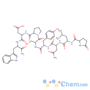 CAS No:134599-16-9 L-Tryptophanamide,5-oxo-L-prolyl-L-leucyl-L-asparaginyl-L-tyrosyl-L-seryl-L-prolyl-L-a-aspartyl- (9CI)