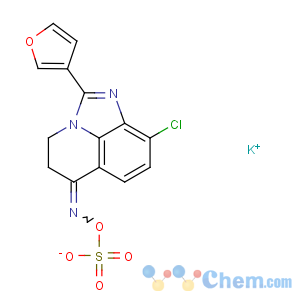CAS No:134601-11-9 Hydroxylamine-O-sulfonicacid,N-[9-chloro-2-(3-furanyl)-4,5-dihydro-6H-imidazo[4,5,1-ij]quinolin-6-ylidene]-,potassium salt (9CI)