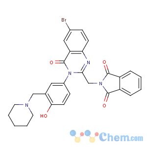 CAS No:134700-41-7 1H-Isoindole-1,3(2H)-dione,2-[[6-bromo-3,4-dihydro-3-[4-hydroxy-3-(1-piperidinylmethyl)phenyl]-4-oxo-2-quinazolinyl]methyl]-